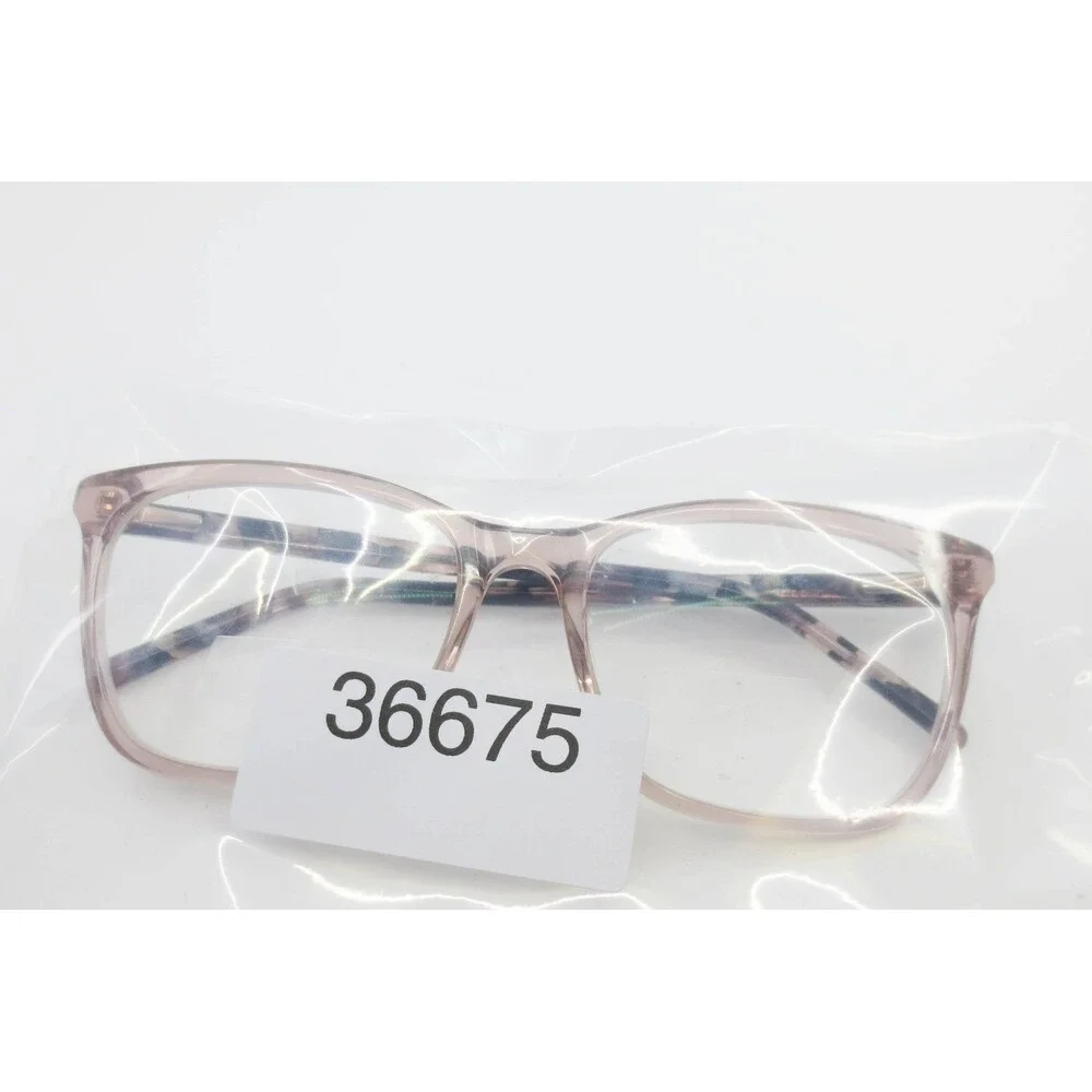 Translucent Pink Tortoise Shell Rectangular Eyeglass Frames 36675